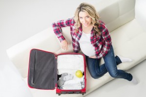 pregnant woman packing hospital bag