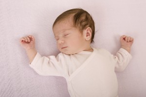 young baby sleeping, studio picture